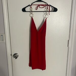 Windsor red halter neck mini dress
